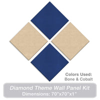 Acoustic Panels Diamond Theme kit, Bone and Cobalt
