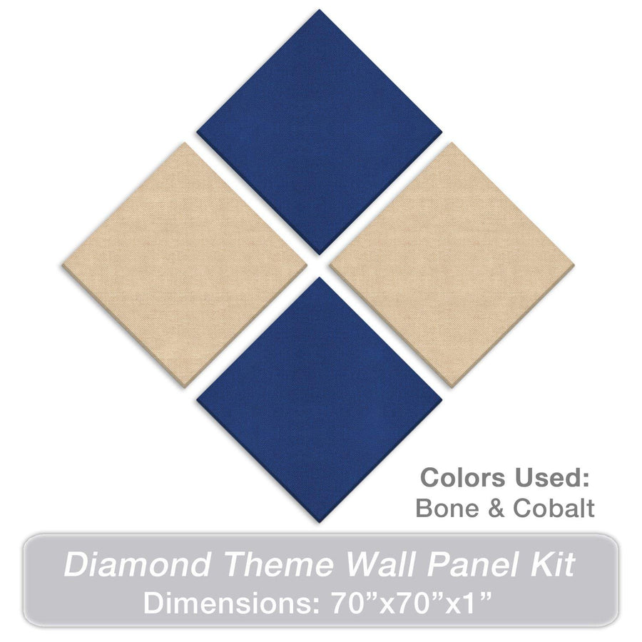 Acoustic Panels Diamond Theme kit, Bone and Cobalt