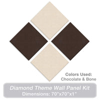 Acoustic Panel Diamond Theme kit, chocolate and bone