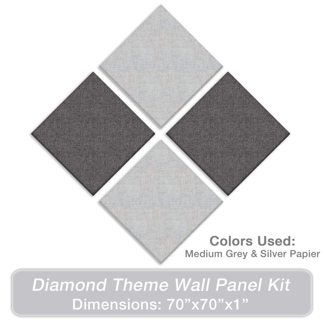 Acoustic Panel Diamond Theme kit medium grey and silver papier