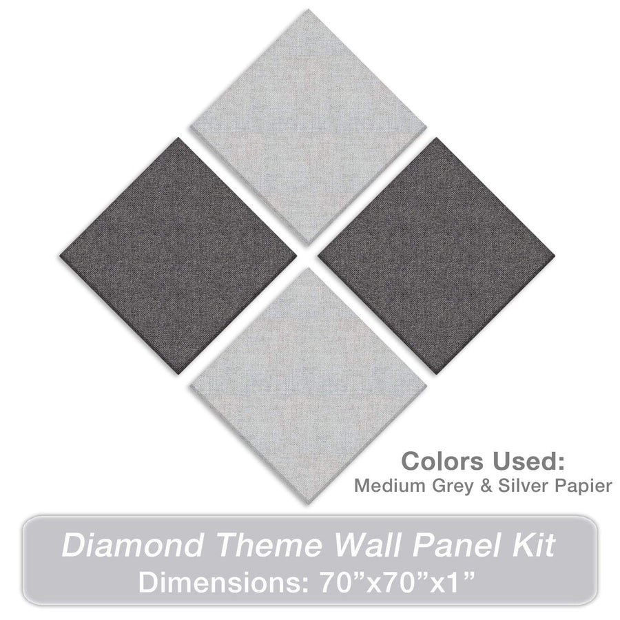 Acoustic Panel Diamond Theme kit medium grey and silver papier